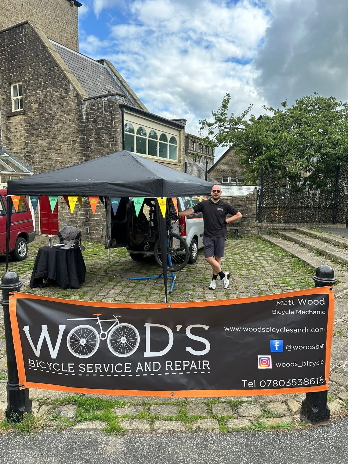 The Wood's mobile workshop set up at a local event